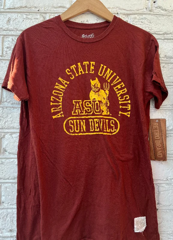 Arizona State University Retro College Tee - Retro Brand (Fire Maroon)