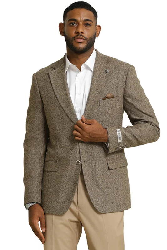 Men's Stacy Adams Vintage Professors Tweed Blazer in Tan