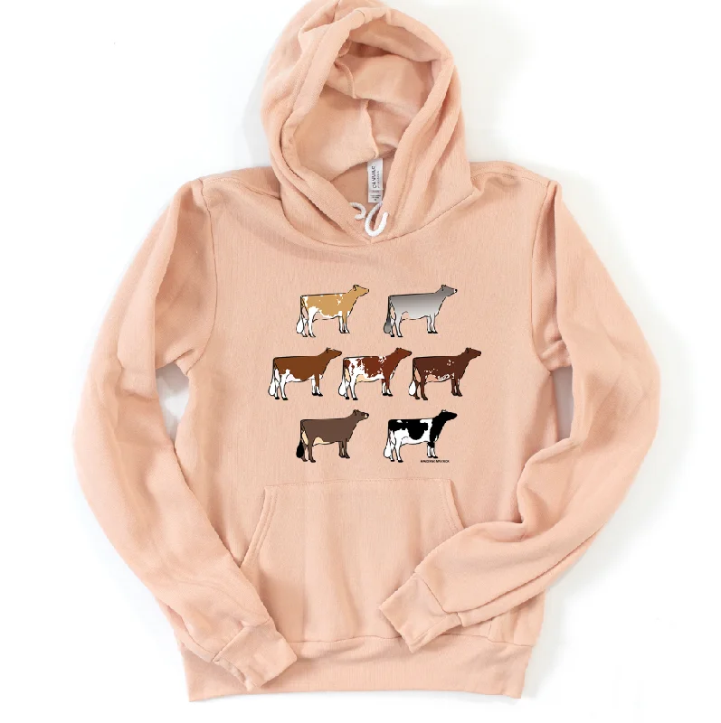 Dairy Cow Breeds Hoodie (S-3XL) Unisex - Multiple Colors!