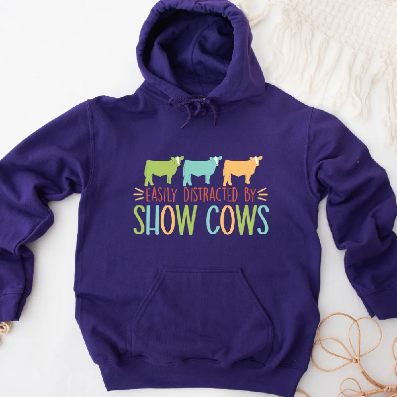 Easily Distracted By Show Cows Hoodie (S-3XL) Unisex - Multiple Colors!