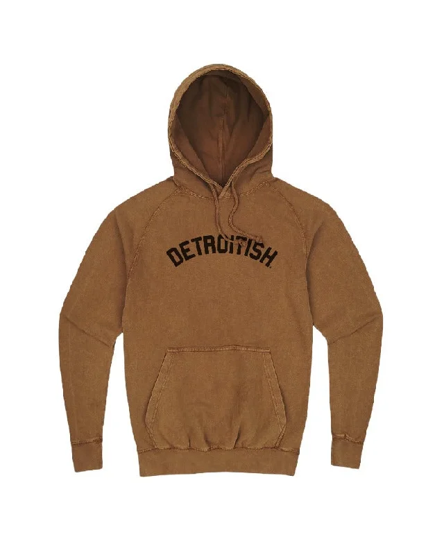 Ink Detroit Detroitish Mineral Wash Hoodie - Camel