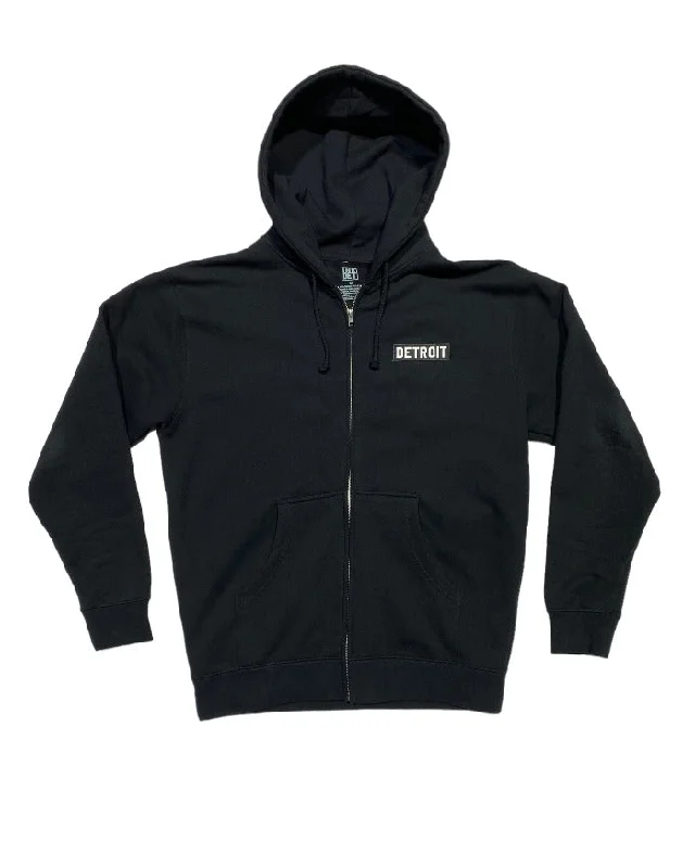 Ink Detroit Full Zip Premium Heavyweight Hoodie - Black