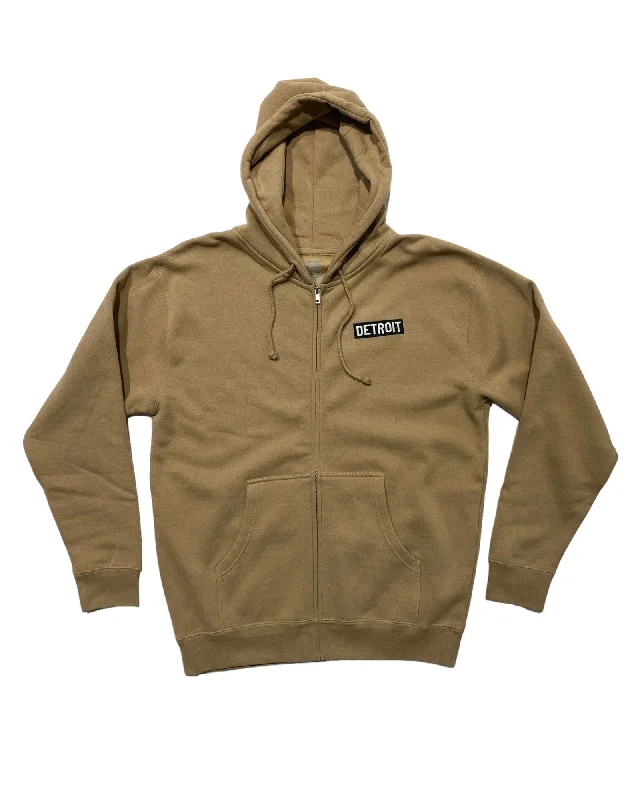 Ink Detroit Full Zip Premium Heavyweight Hoodie - Sandstone