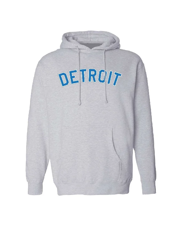 Ink Detroit -  Honolulu blue and silver print on Athletic Grey Hoodie