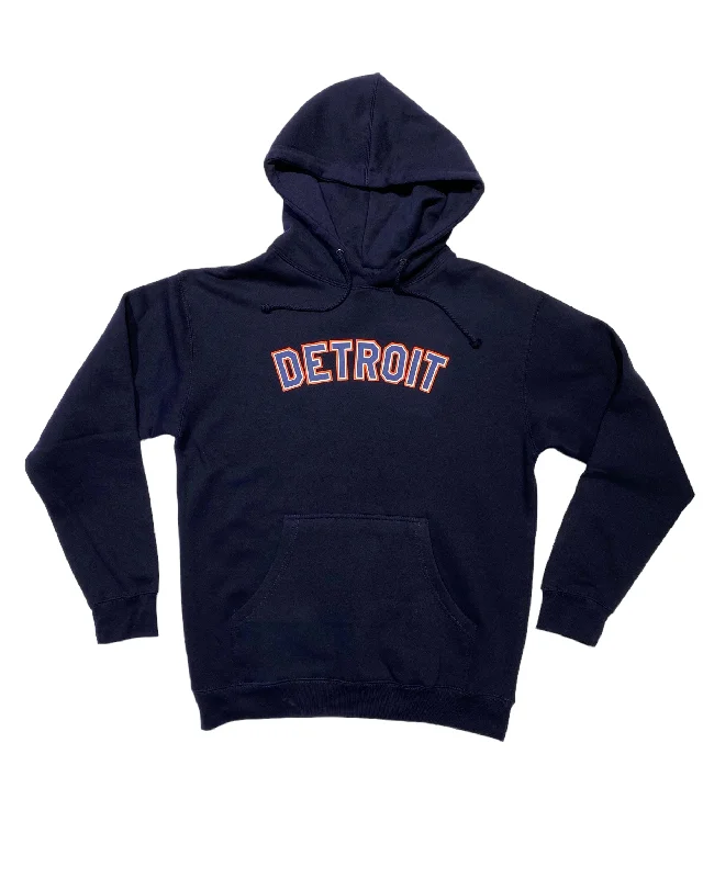 Ink Detroit -  Orange & Navy print on Navy Hoodie