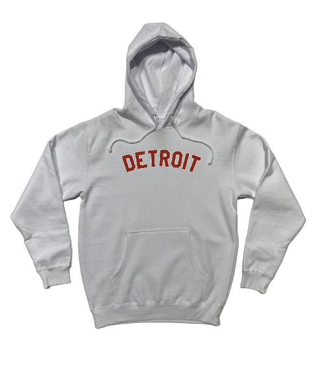 Ink Detroit -  Red & White print on White Hoodie