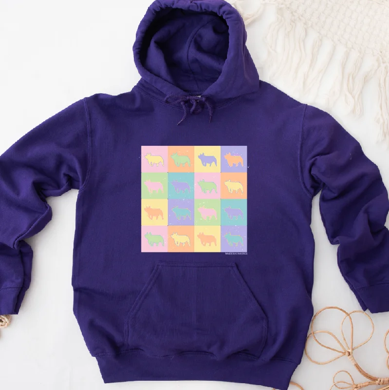 Pastel Checker Pig Hoodie (S-3XL) Unisex - Multiple Colors!