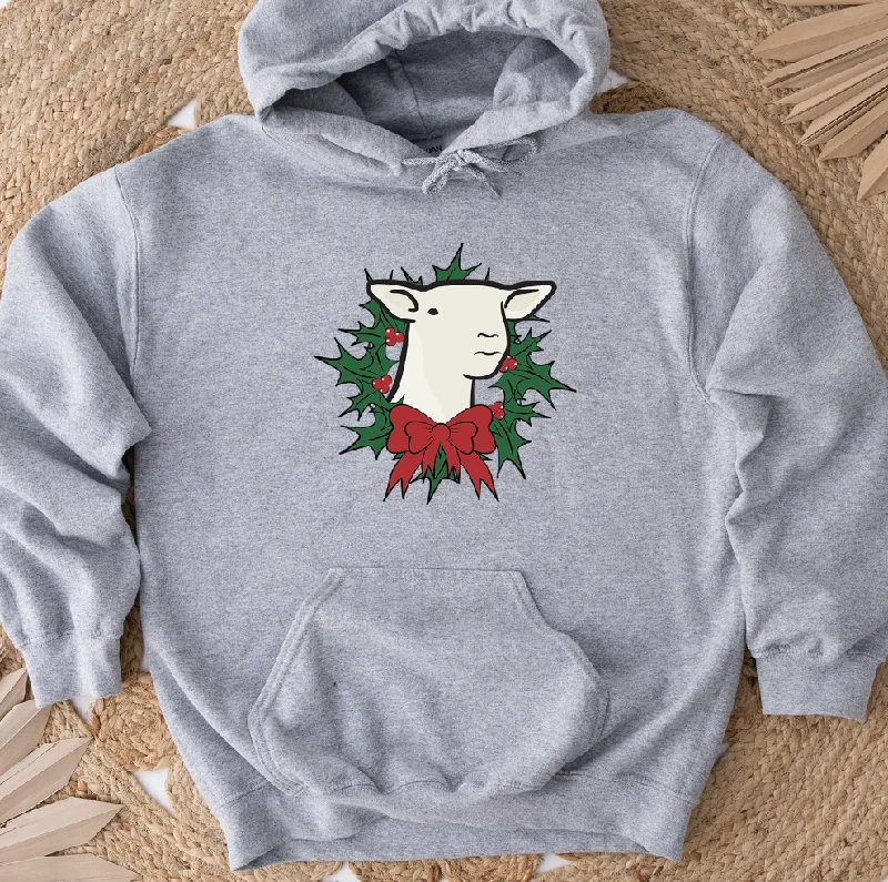 Southdown Lamb Christmas Wreath Hoodie (S-3XL) Unisex - Multiple Colors!