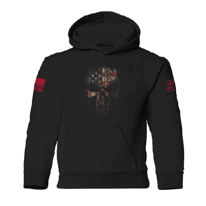 Youth Red Blood American Reaper Hoodie - Black