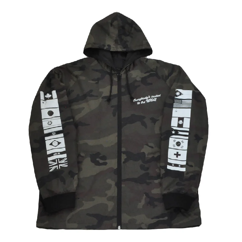 True Mens BBQ Hooded Coaches Jacket Camo