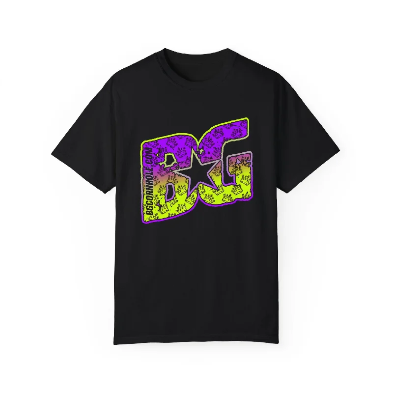 BG King Logo Comfort Colors Unisex Garment-Dyed T-shirt - Purple/Yellow