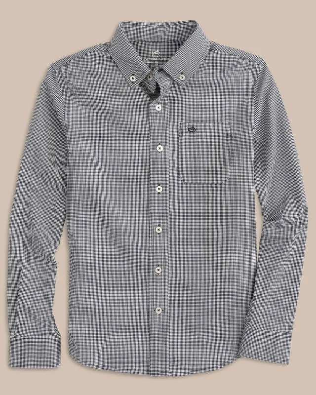 Boys Intercoastal Mini Gingham Button Down Shirt