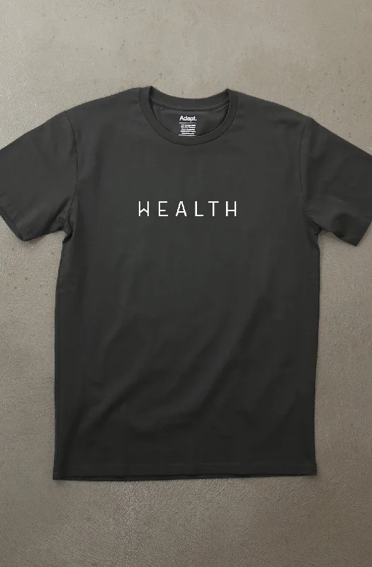 Health Is Wealth (Men's Charcoal A1 Tee)