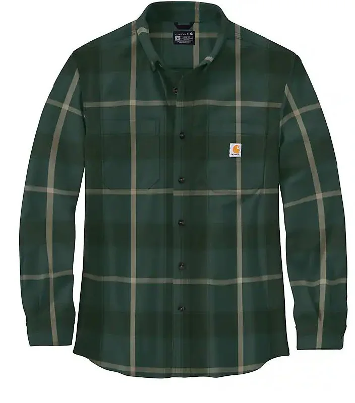 Relaxed Fit  Midweight Flannel Long-Sleeve Plaid Shirt