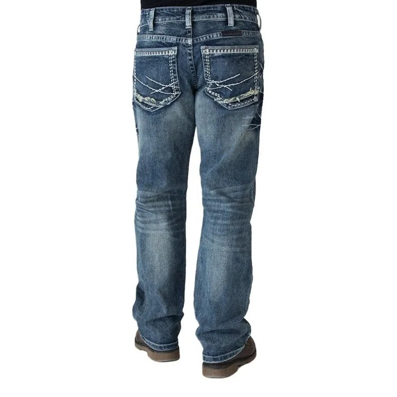 B. Tuff Western Jeans Mens Monster Mike Bootcut Med Wash MRMIKE