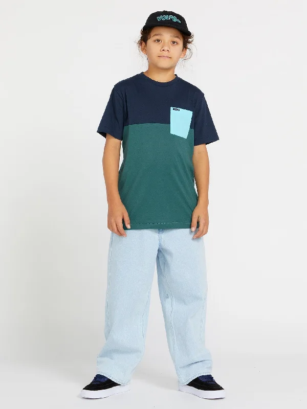 Big Boys Blockstone Crew Short Sleeve Tee - Navy