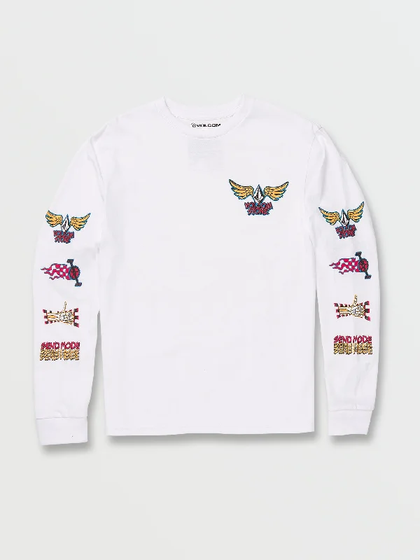 Little Boys Caiden Long Sleeve Tee - White