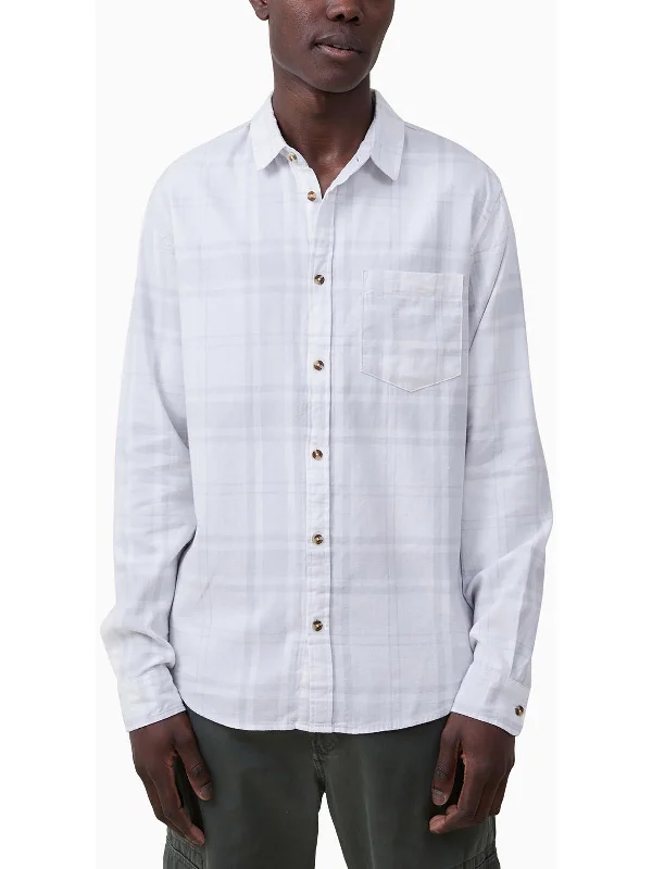 Camden Mens Plaid Collared Button-Down Shirt