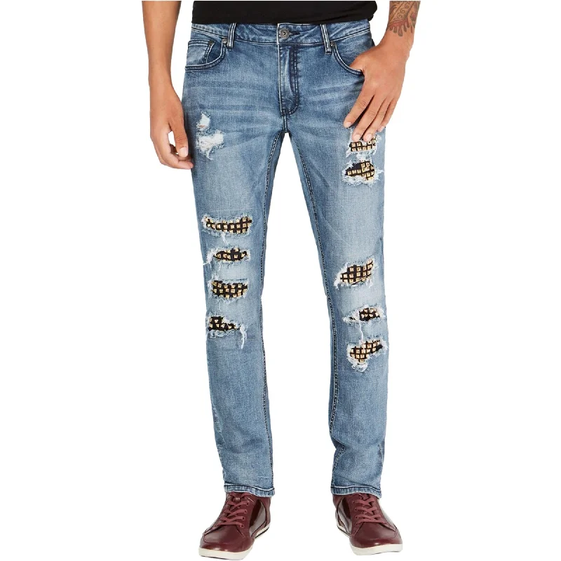 I-N-C Mens Studded Distressed Skinny Fit Jeans