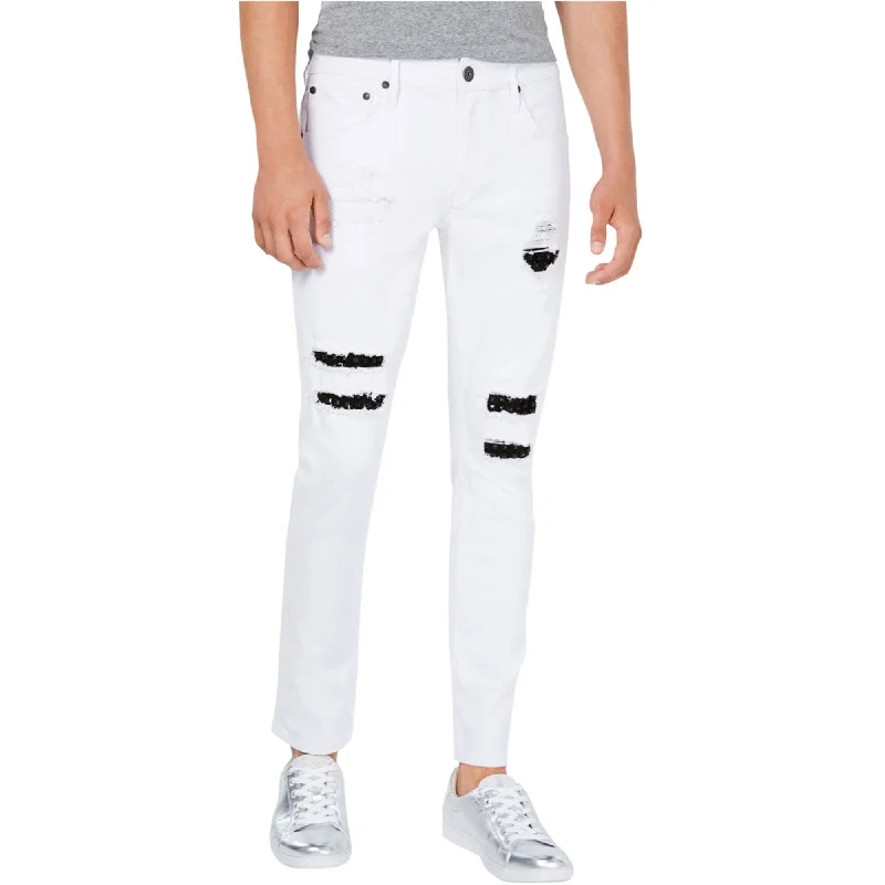 I-N-C Mens Studded Repair Skinny Fit Jeans