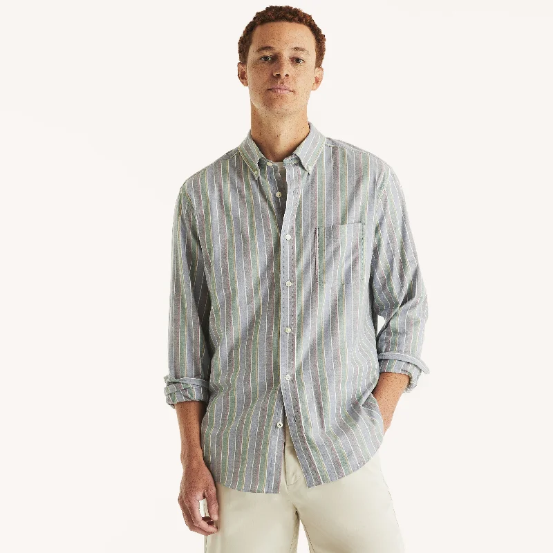 Nautica Mens Striped Oxford Shirt