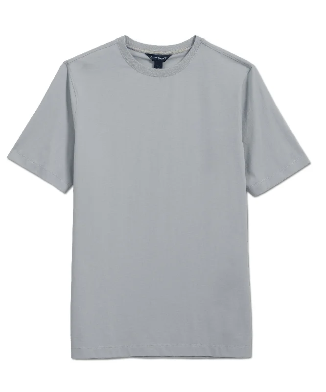 Pima Cotton Short Sleeve Crew Tee, Grey Heather