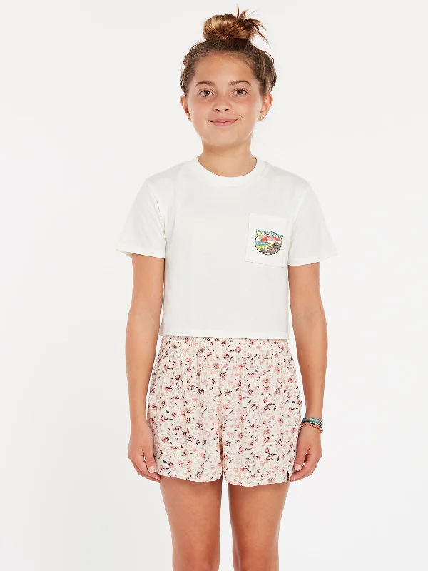 Girls Pocket Dial Tee - Star White