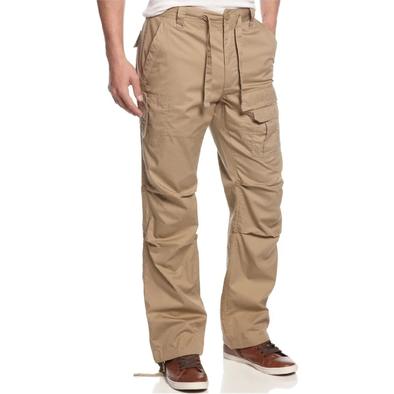 Sean John Mens Pleat Pocket Flight Casual Cargo Pants, Beige, 36W x 34L - 36W x 34L