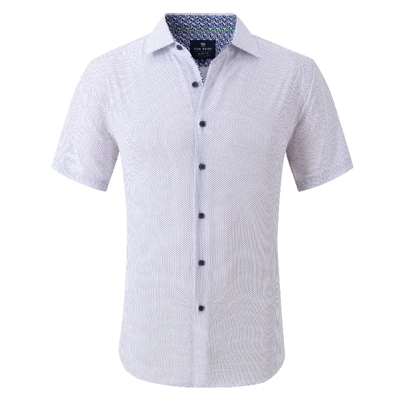 Tom Baine Slim Fit Performance Short Sleeve Geometric Button Down