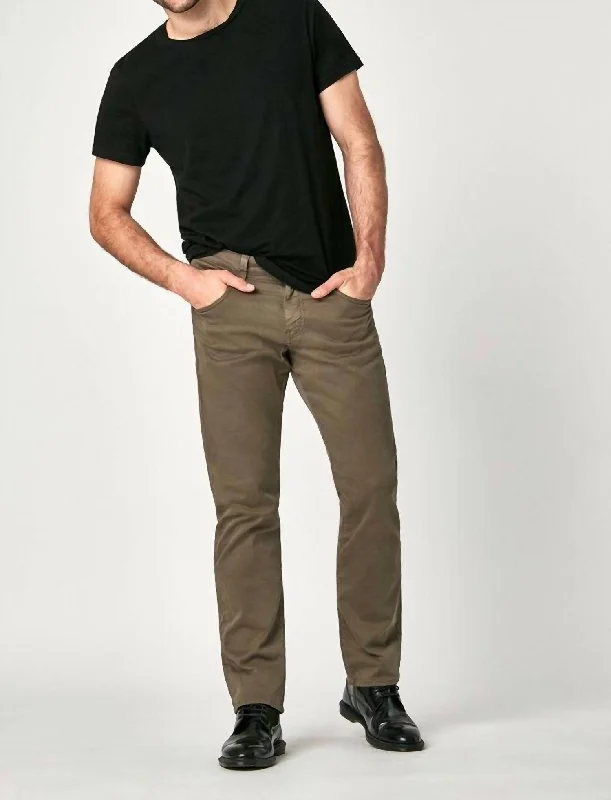 Matt Relaxed Straight Leg Pants In Dusty Olive