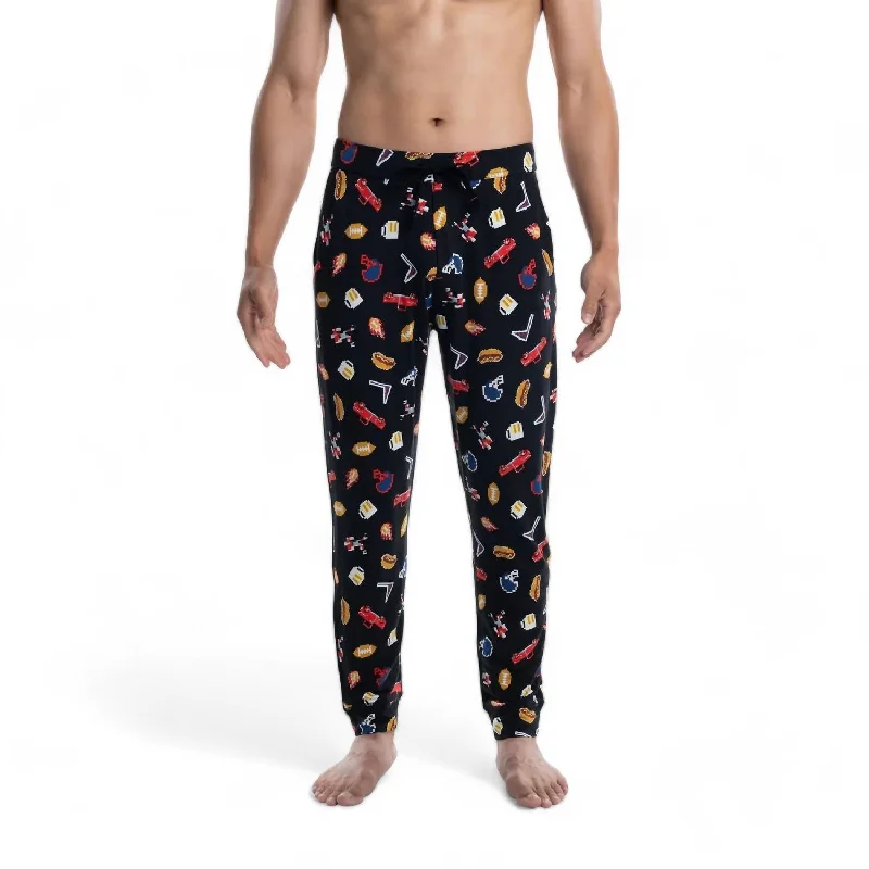 Men's Snooze Pants In Football Gamer - Black