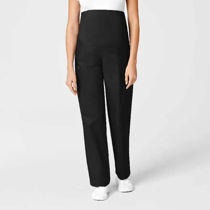 WonderWORK Maternity Cargo Scrub Pant - Black