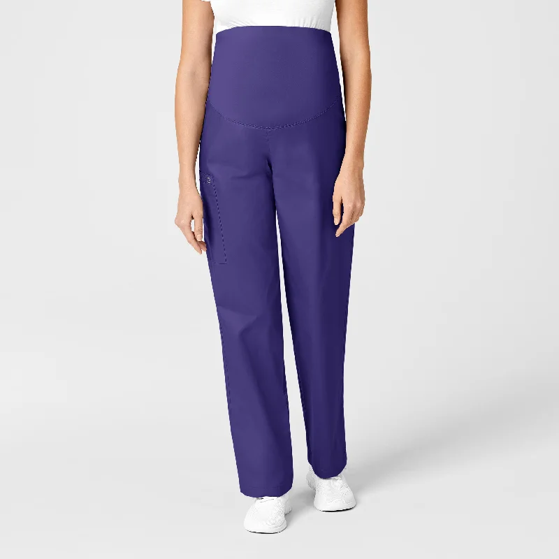 WonderWORK Maternity Cargo Scrub Pant - Grape