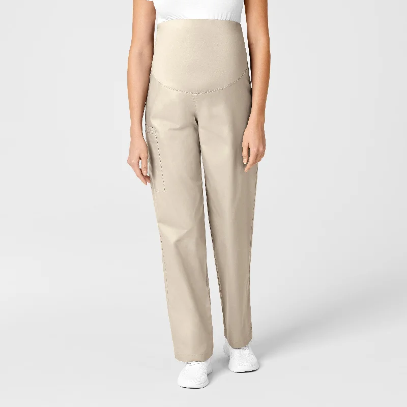 WonderWORK Maternity Cargo Scrub Pant - Khaki